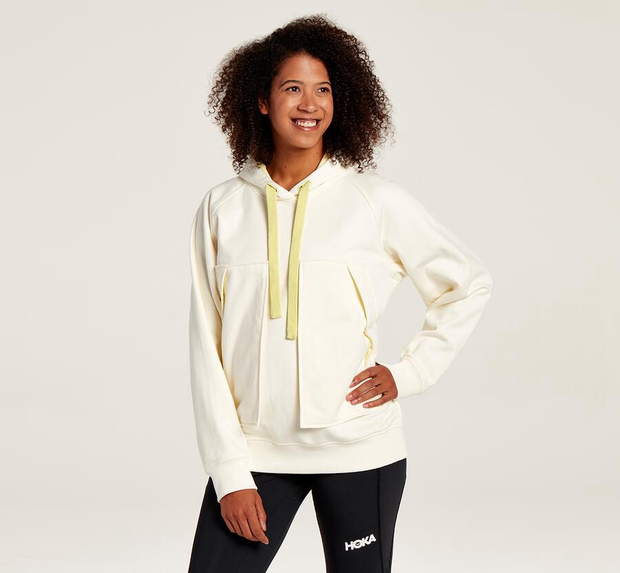 Hoka One One Kapşonlu Sweatshirt Kadın Beyaz - Bondi - TZ2814709